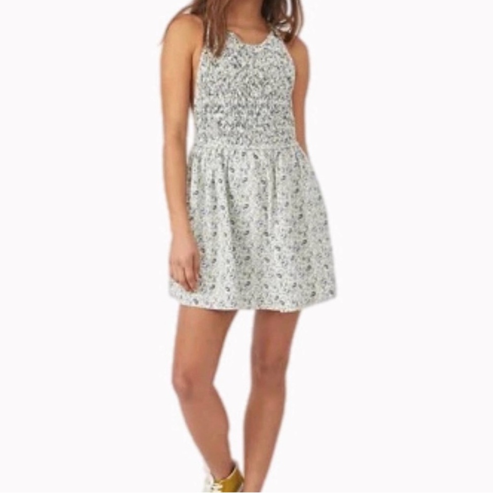 Beautiful free people apron-style silhouette, mini dress.